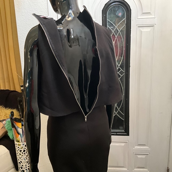 NWOT SEXY SLEEVELESS PENCIL STYLE DRESS W/ BELERO FLOW ATTACHED TOP L ♥️♥️♥️ - Picture 14 of 16